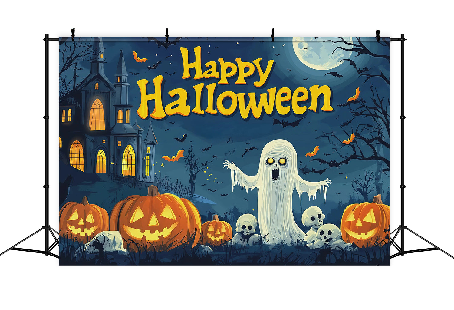 Halloween Party Backdrop Ideas Pumpkin Ghost Skull Poster Halloween Scary Backdrops RR67-88