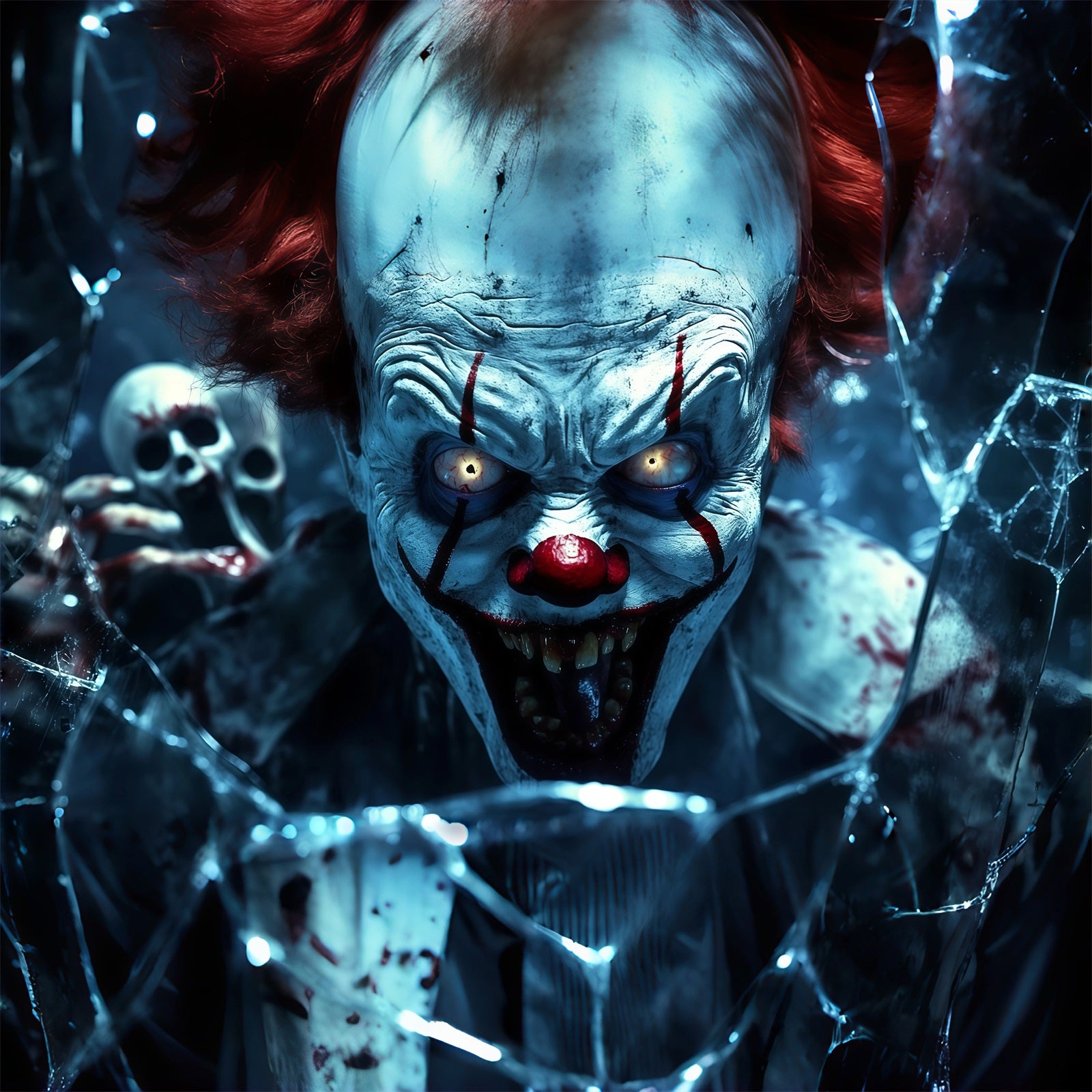 Clown Halloween Garage Door Cover Sinister Broken Glass Halloween Porch Garage Door Decor RR68-32-1 car