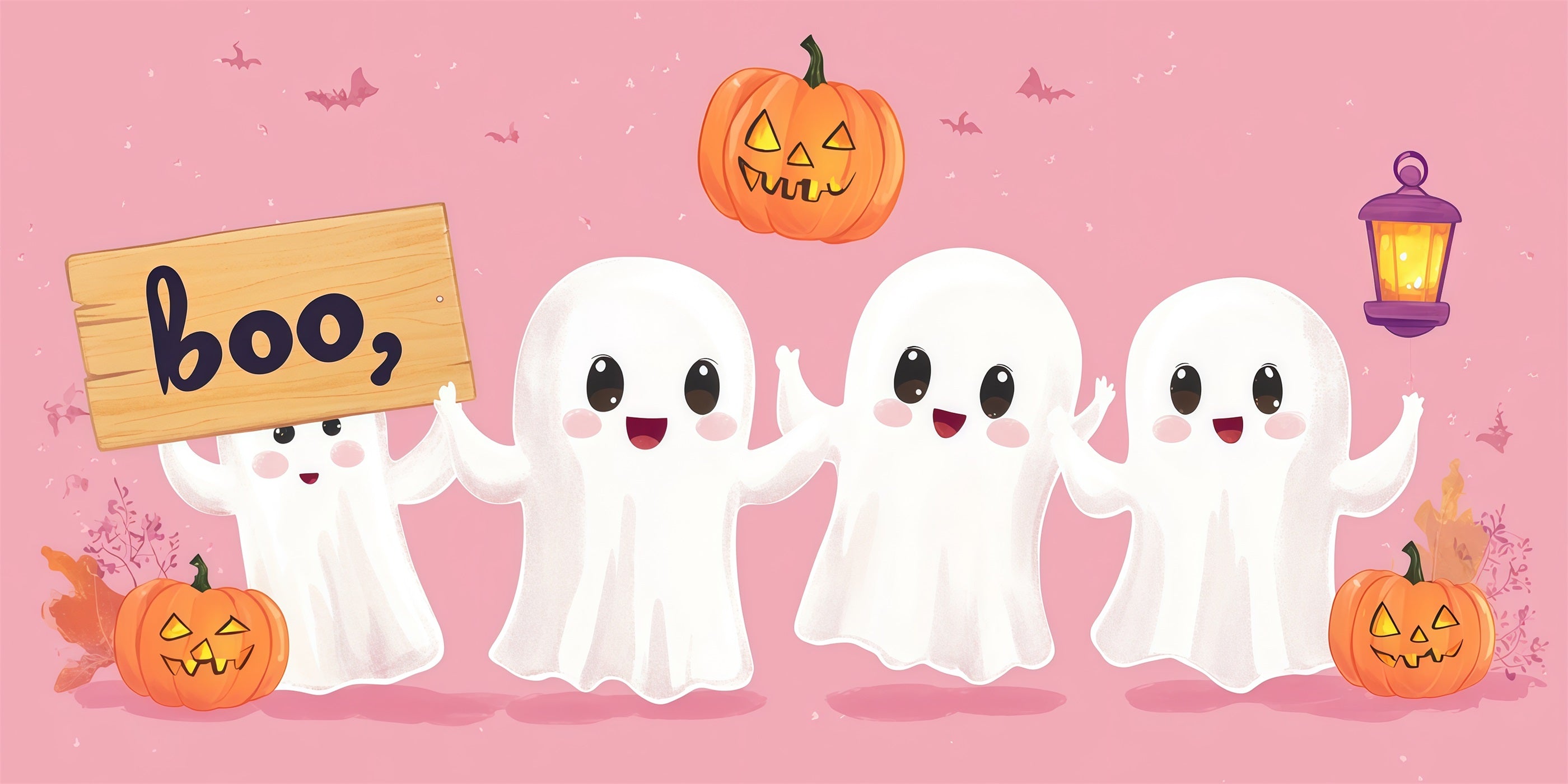 Cute Halloween Garage Door Decor Ghost Pumpkin Gathering Halloween Garage Door Poster RR68-47-2 car