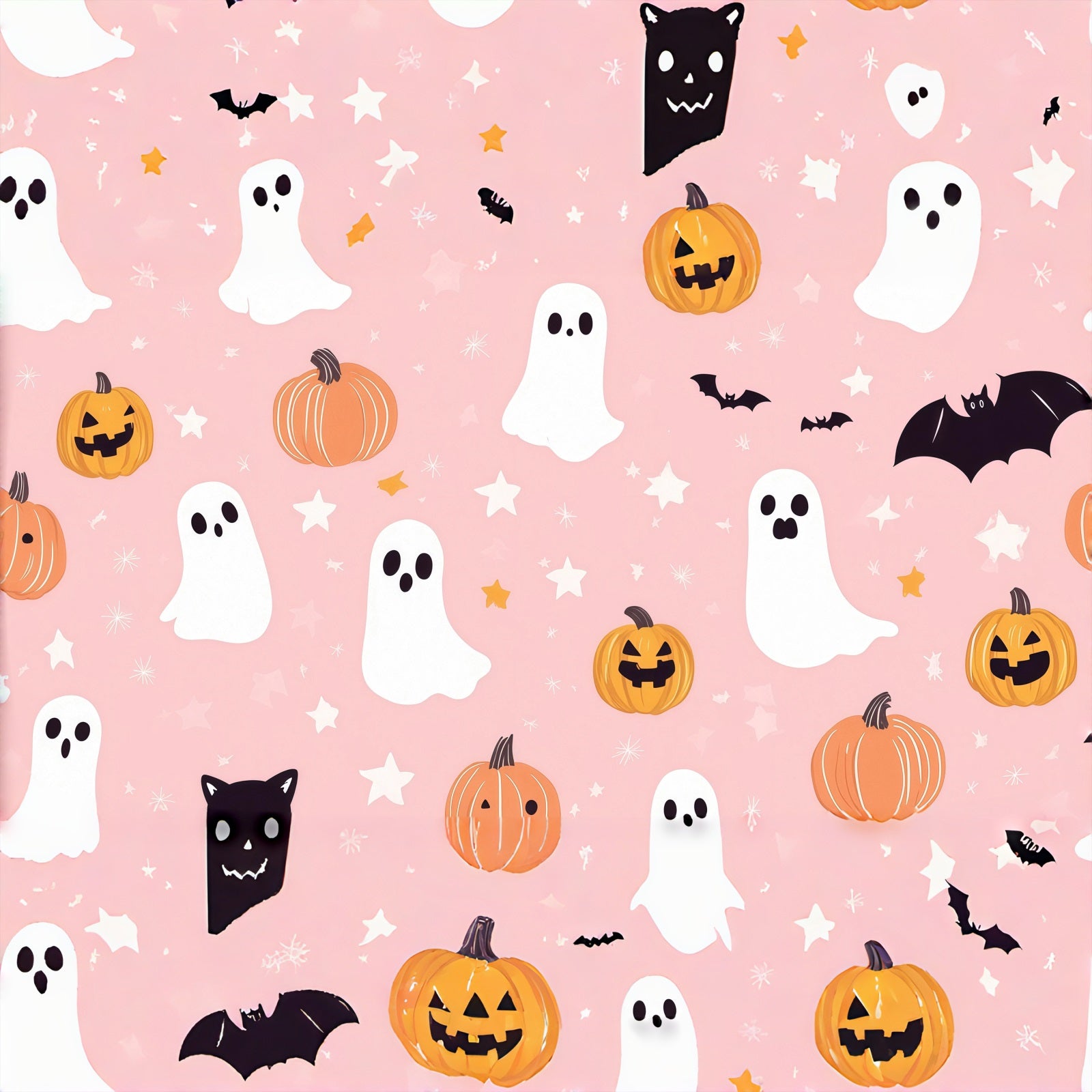 Pastel Halloween Garage Door Decor Cute Ghost Pumpkin Pattern Halloween Garage Door Wrap RR68-50-1 car