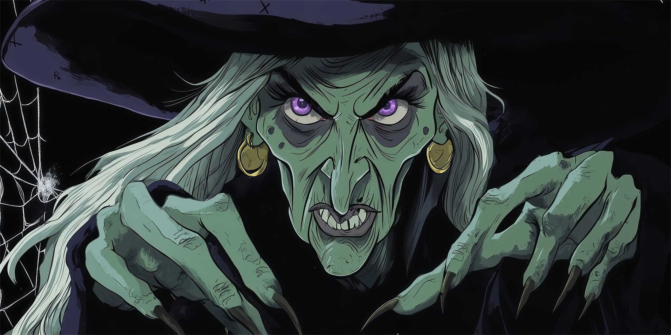 Witch Halloween Garage Door Cover Creepy Green Witch Portrait Two Car Garage Door Halloween Cover RR68-55-2 car