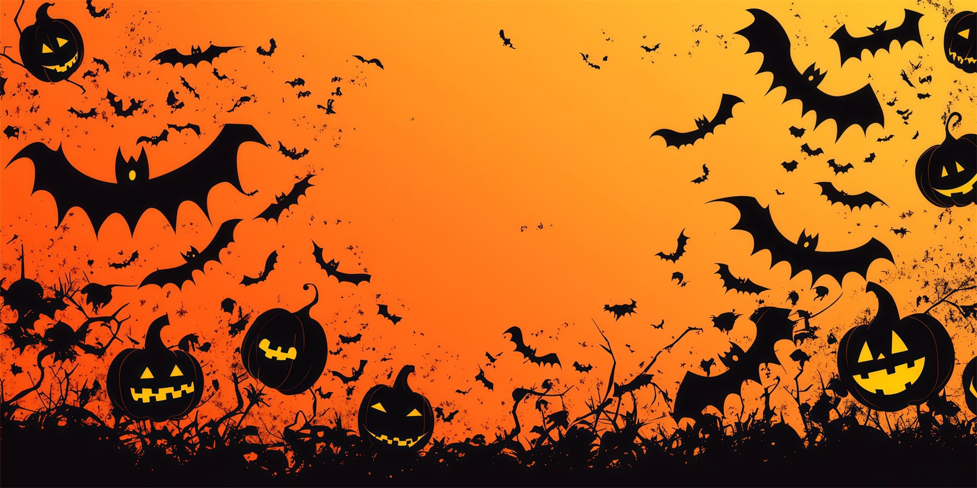Bat Halloween Garage Door Cover Orange Bat Pumpkin Silhouettes Halloween Outdoor Garage Decorations RR68-60-2 car