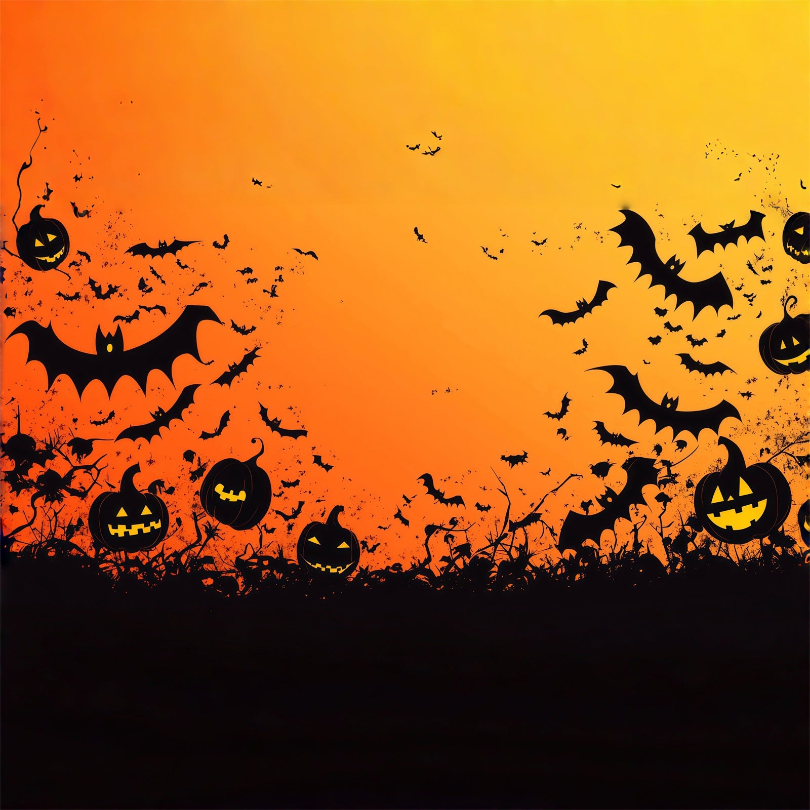 Bat Halloween Garage Door Cover Orange Bat Pumpkin Silhouettes Halloween Outdoor Garage Decorations RR68-60-1 car