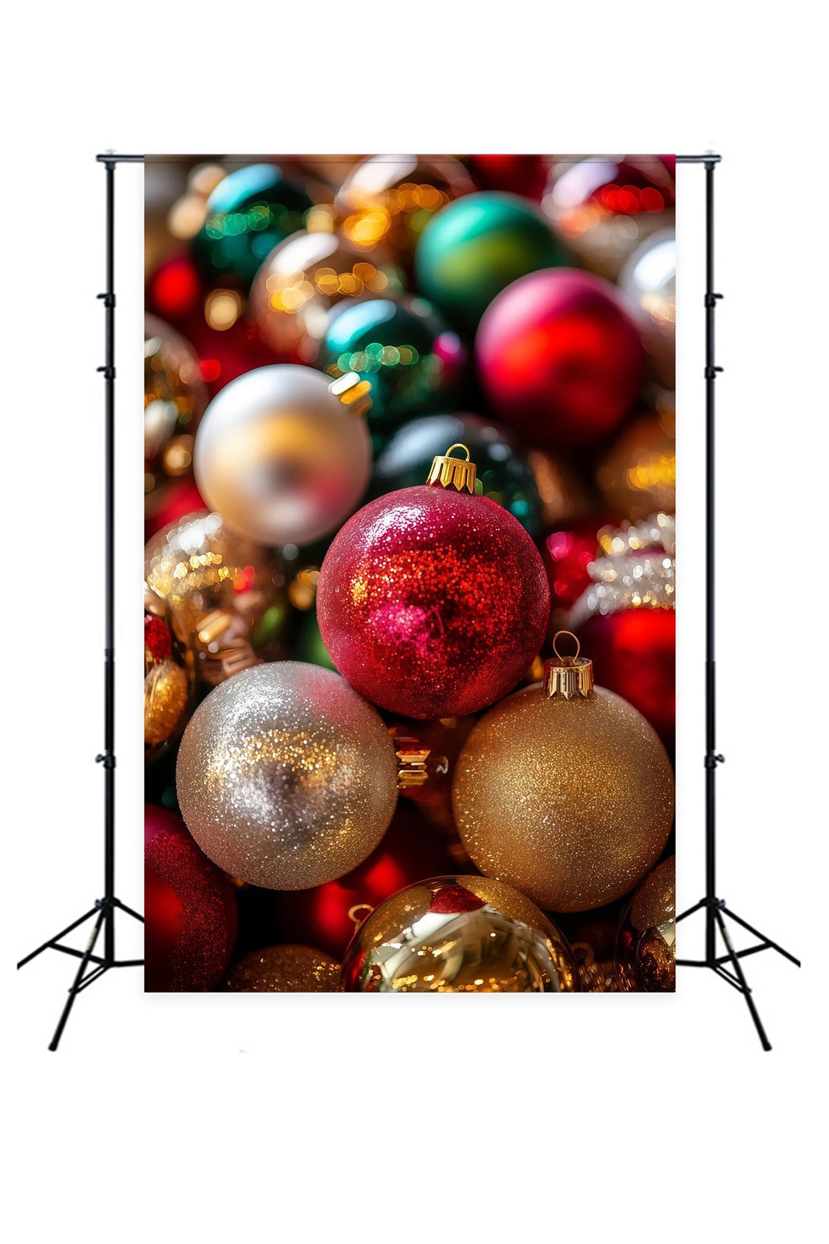 Christmas Balls Backdrop Colorful Bauble Closeup Texture Christmas Studio Backdrops RR69-22