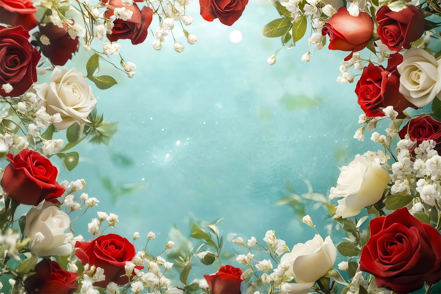 Christmas Floral Backdrop Rose Flower Border Large Christmas Backdrop RR69-67