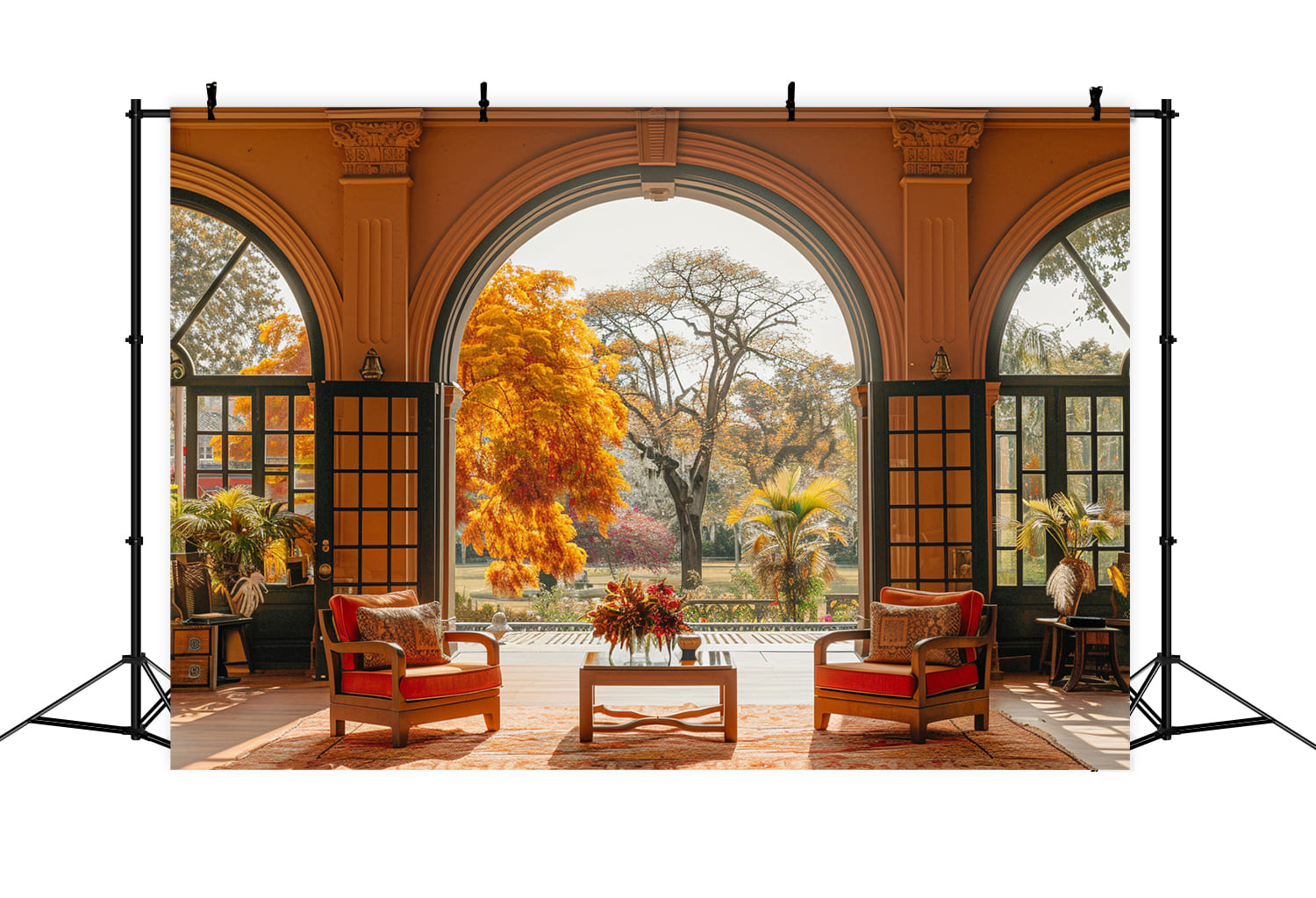 Fall Maple Trees Outside Scenery Backdrop RR7-140 – Dbackdrop
