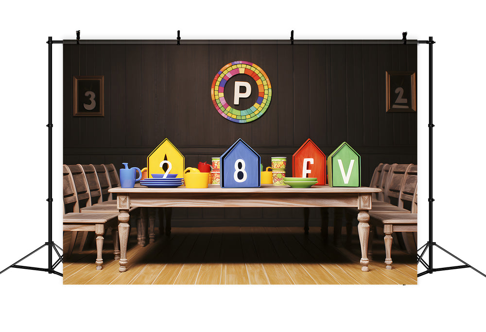Study Table Back to School Photography Backdrop RR7-188