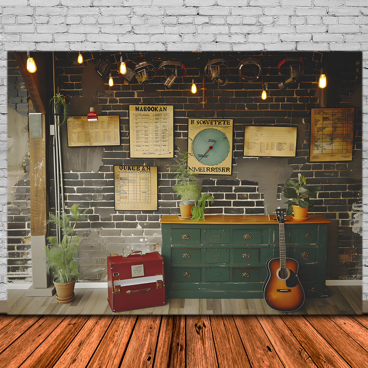Study Schedule Brick Wall Back to School Backdrop RR7-193 – Dbackdrop