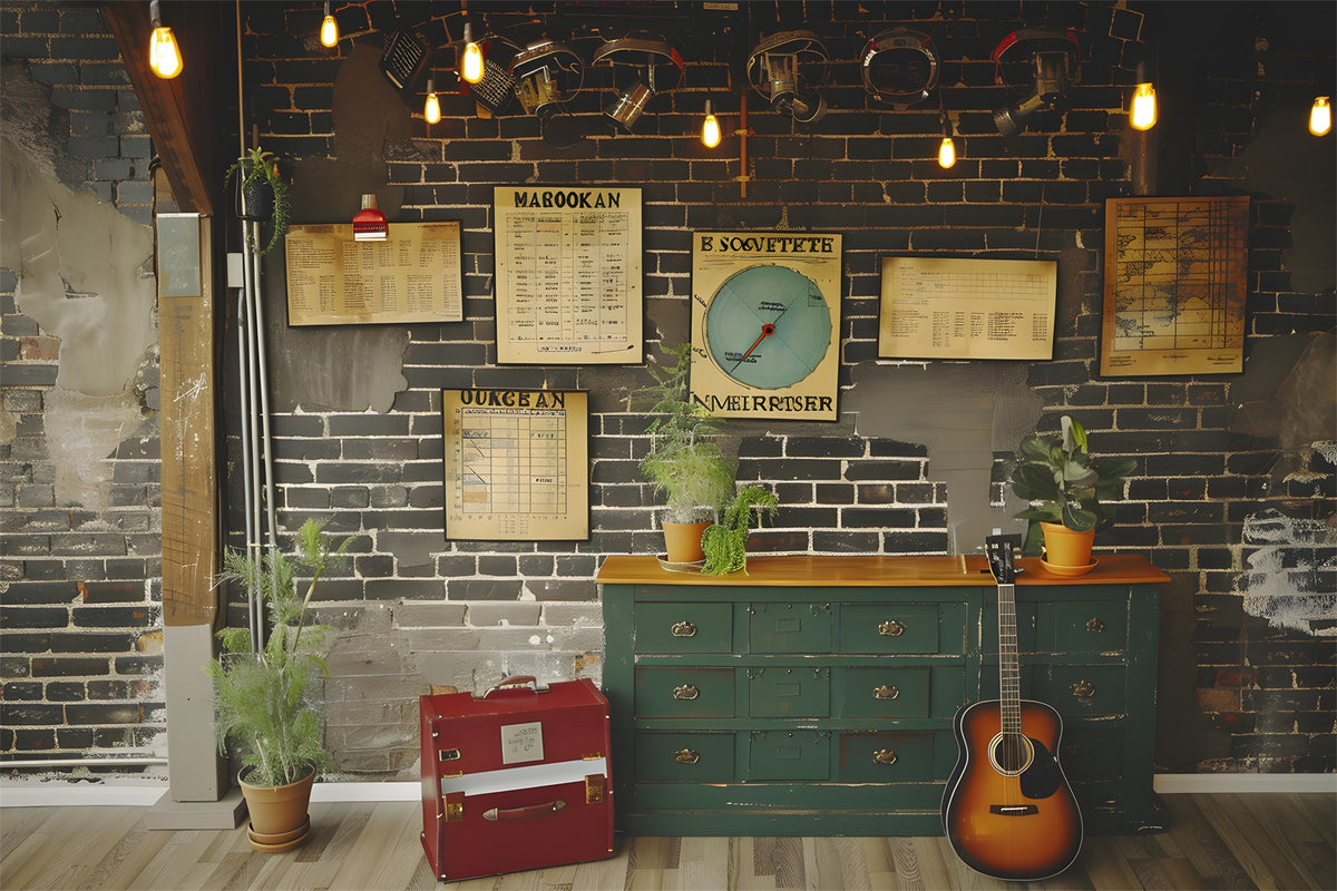 Study Schedule Brick Wall Back to School Backdrop RR7-193