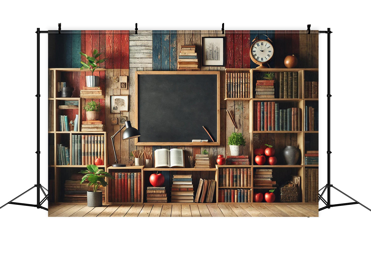 Back Drop Book Books Blackboard Back to School Backdrop RR7-206 – Dbackdrop