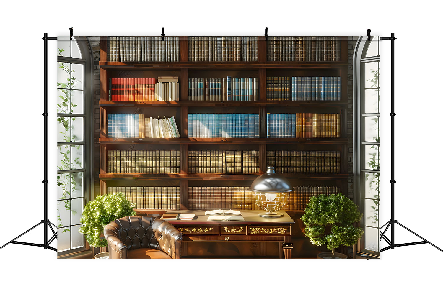 Study Room Bookshelf Back to School Backdrop RR7-228 – Dbackdrop