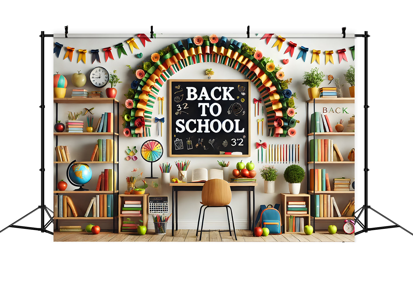 Back to School Decorated Study Room Backdrop RR7-237 – Dbackdrop