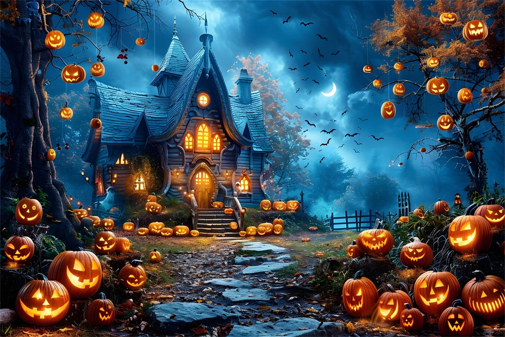 7x5FT Halloween Scary Night Window Haunted Mansion