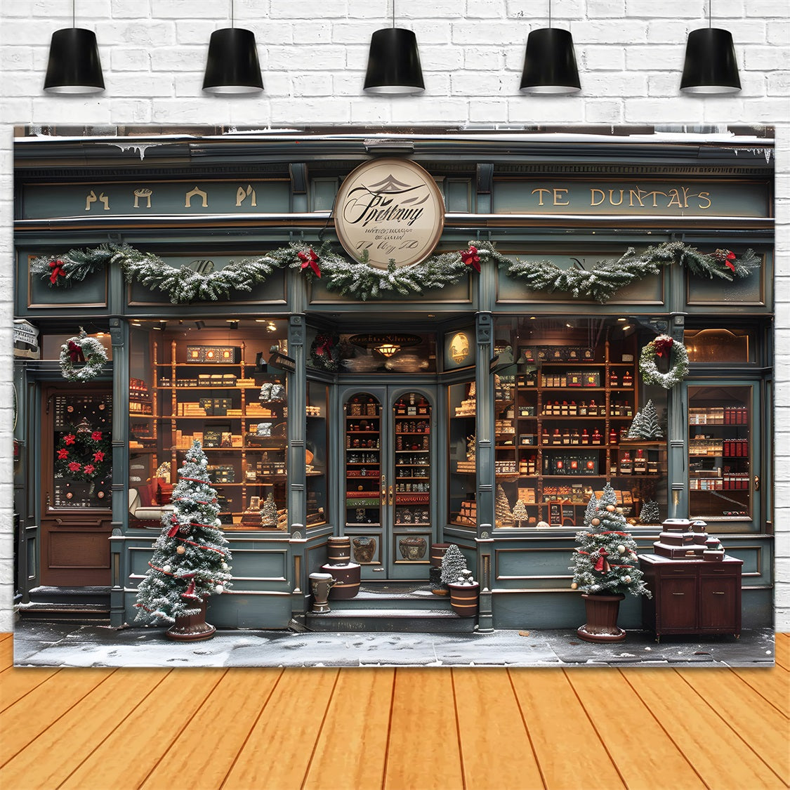 Christmas Old-Fashioned Shopfront Backdrop RR7-571