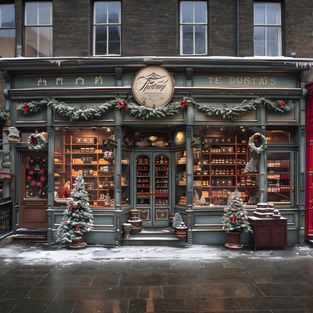 Christmas Old-Fashioned Shopfront Backdrop RR7-571