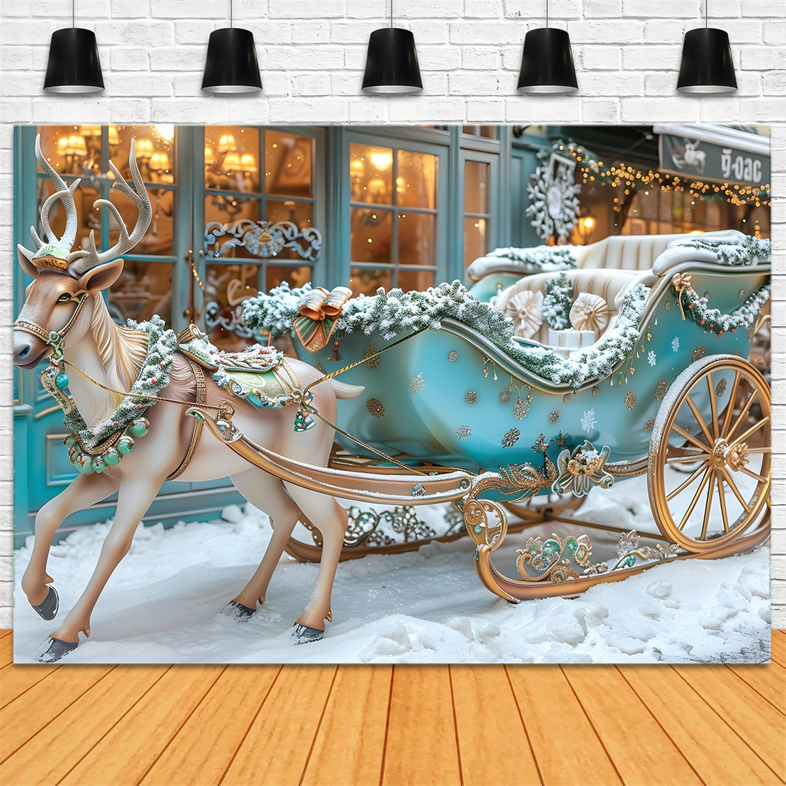 Christmas Magical Sleigh Ride Backdrop Rr7 578 Dbackdrop