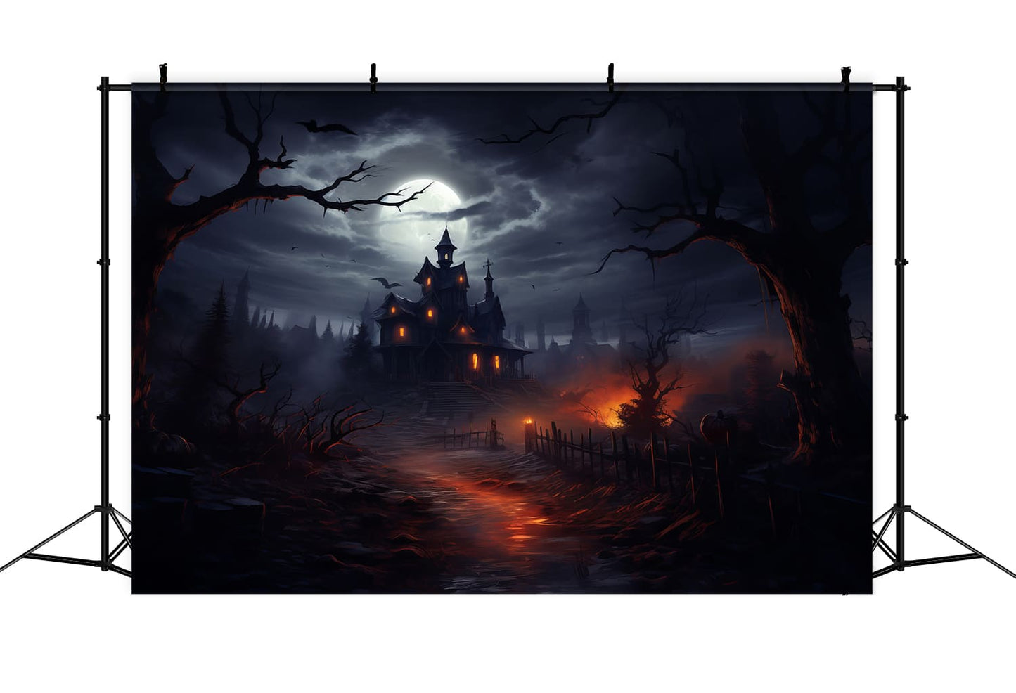 Foggy Haunted House Halloween Photography Backdrop RR7-63 – Dbackdrop