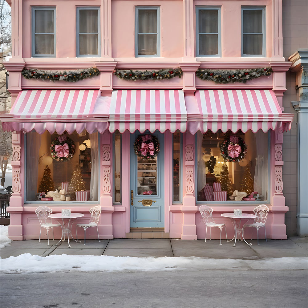 Pink Christmas Shop Photography Backdrop RR7-764 – Dbackdrop