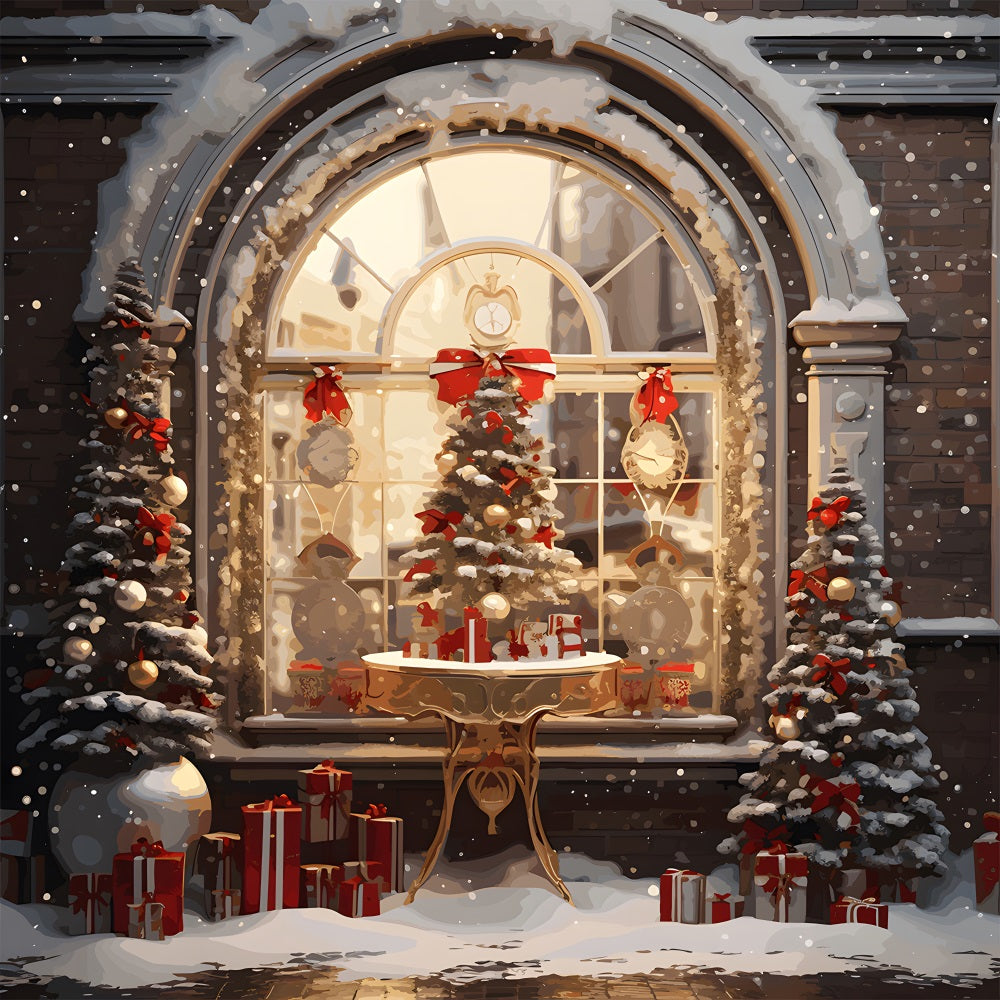 Christmas Elegant White Door Backdrop RR8-202
