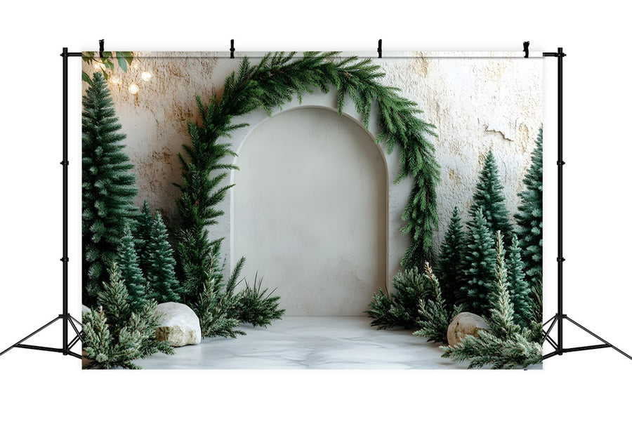 Tree Layout For Rectangular Backdrop Shape Christmas Tree Arch Photography Backdrop RR8-347