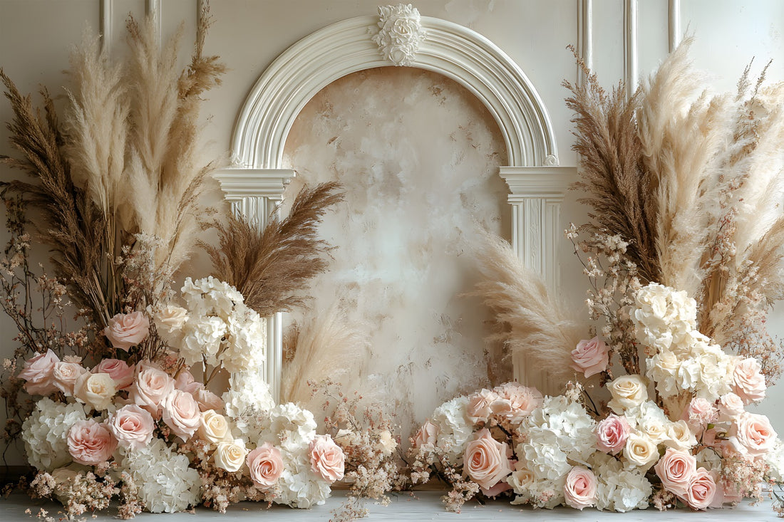 Bohemain Blue White Flowers Chiara Arch Backdrop