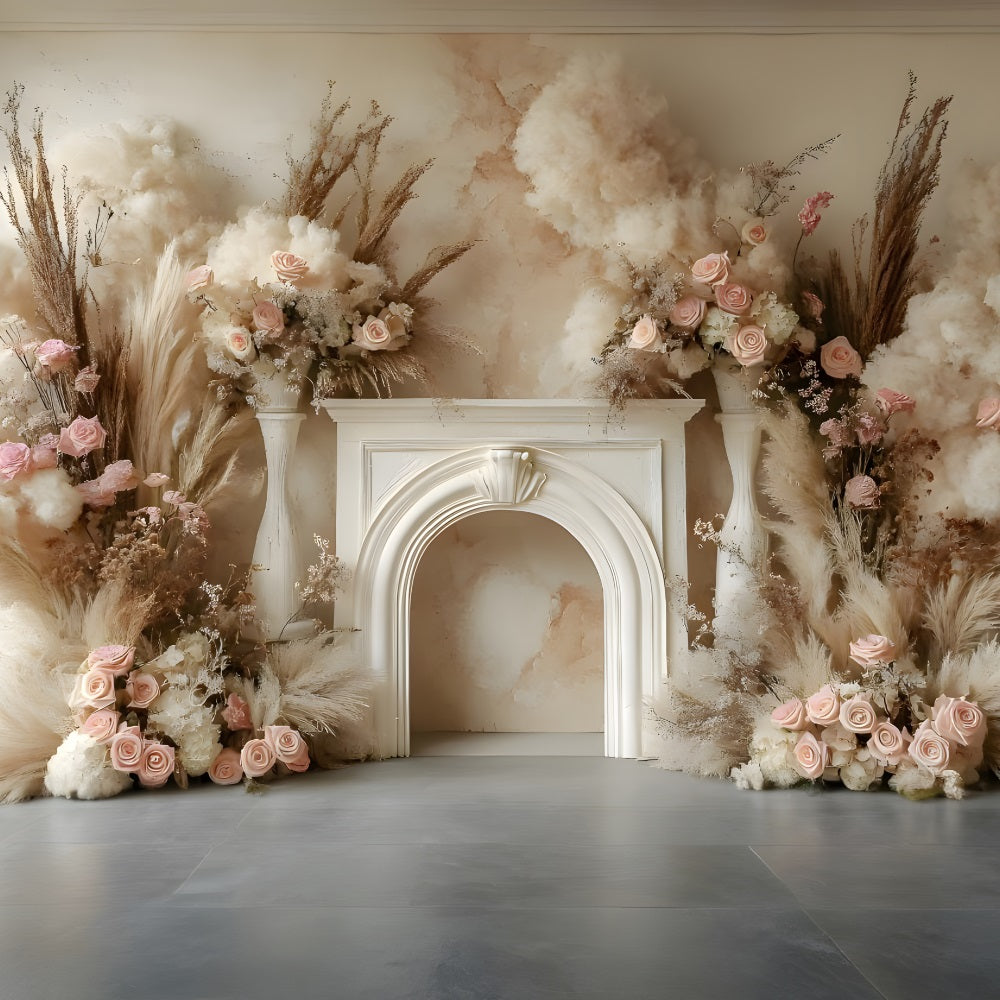Boho Romantic Rose Hay Decorative Backdrop RR8-479 – Dbackdrop