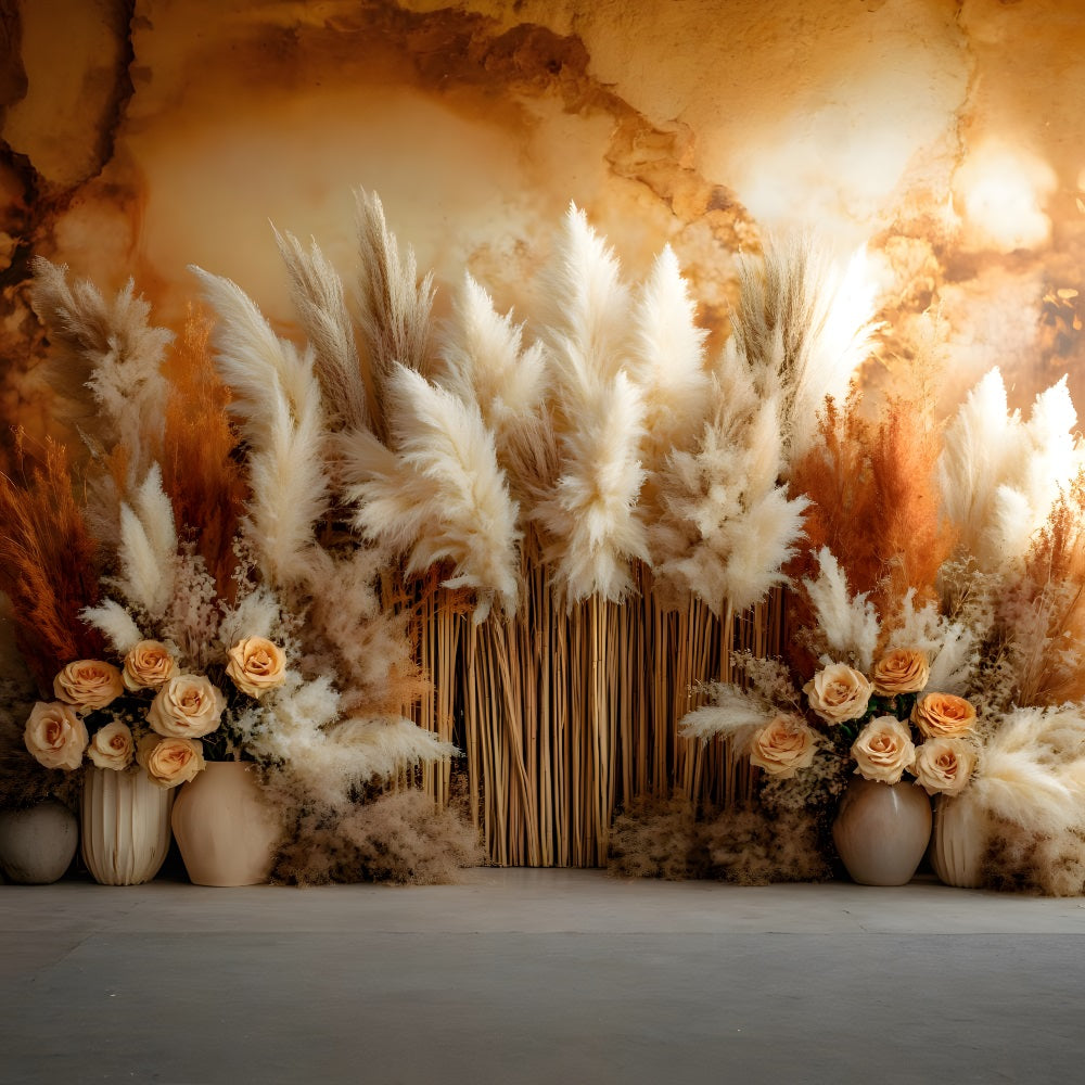 Rustic Pampas Dried Floral Boho Backdrop RR8-491 – Dbackdrop