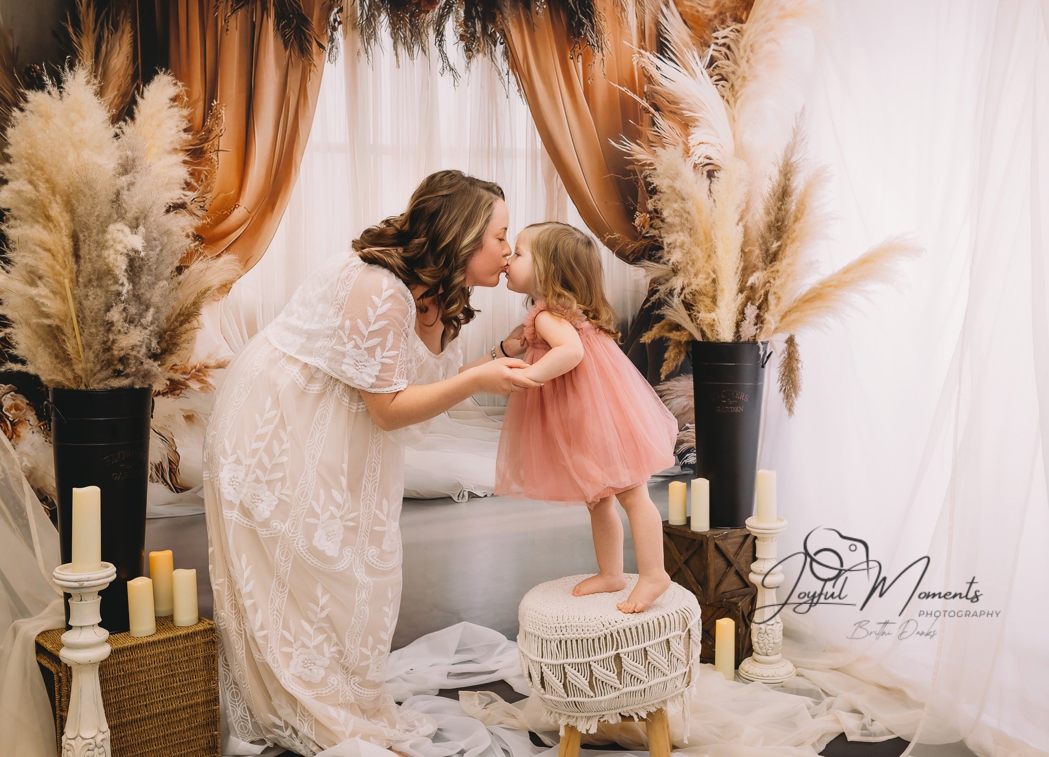 Dreamy Dusty Rose Pampas Boho Backdrop RR8-499