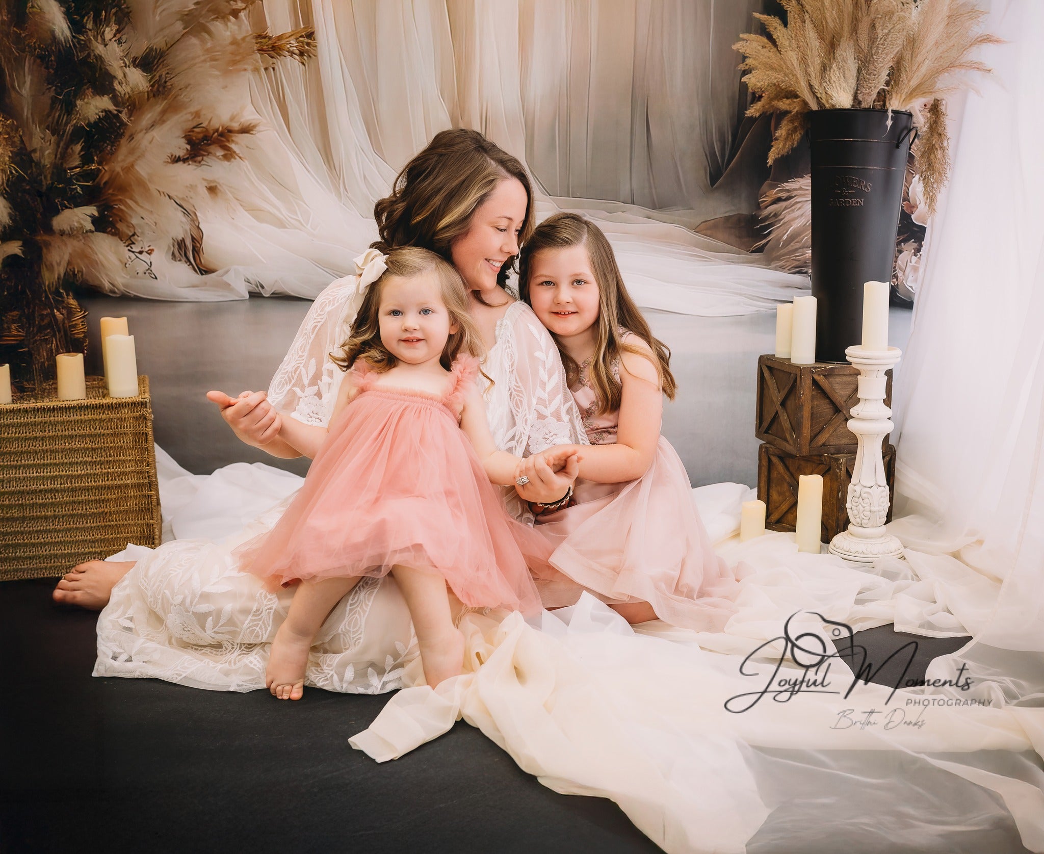 Dreamy Dusty Rose Pampas Boho Backdrop RR8-499