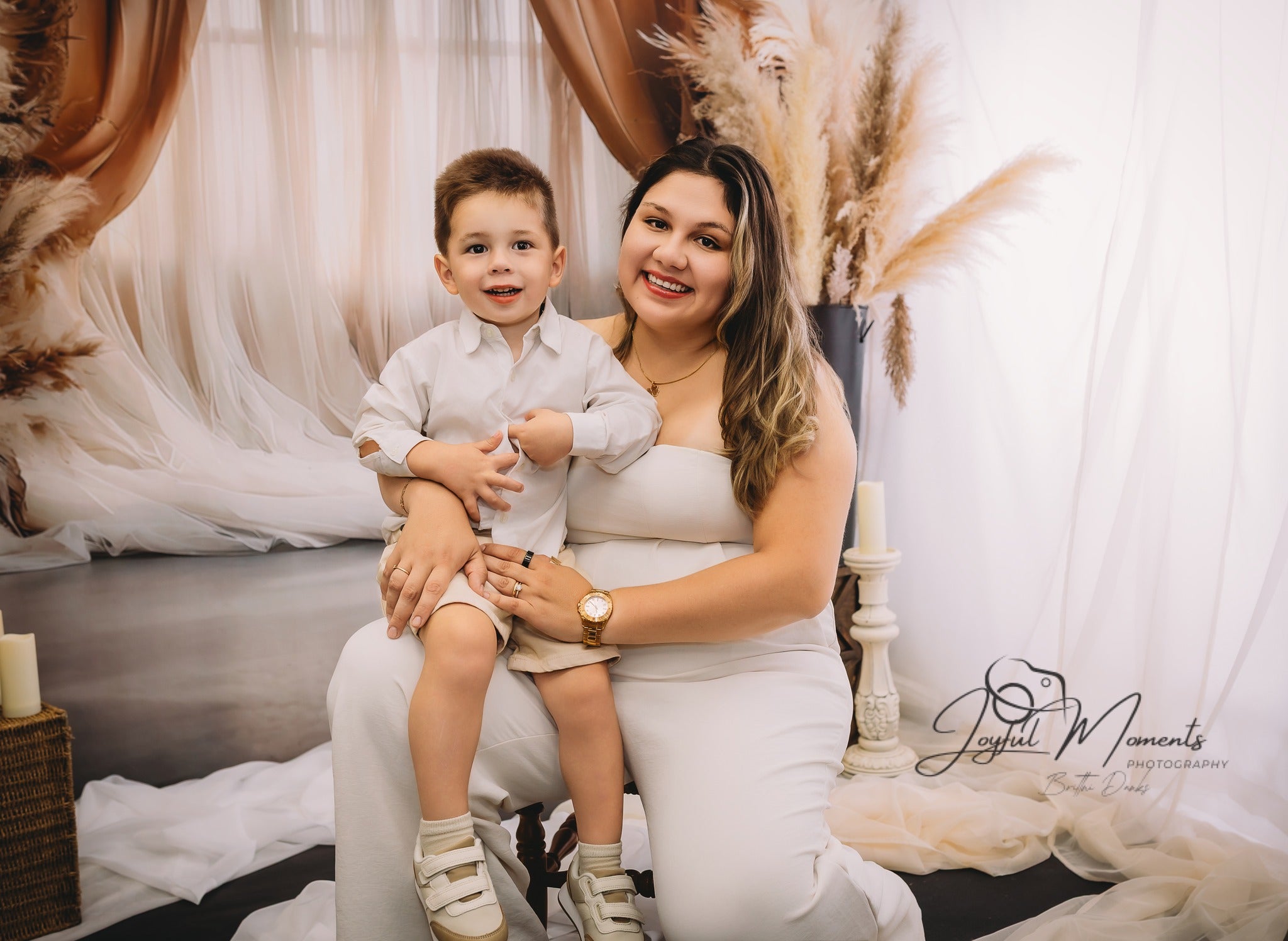 Dreamy Dusty Rose Pampas Boho Backdrop RR8-499