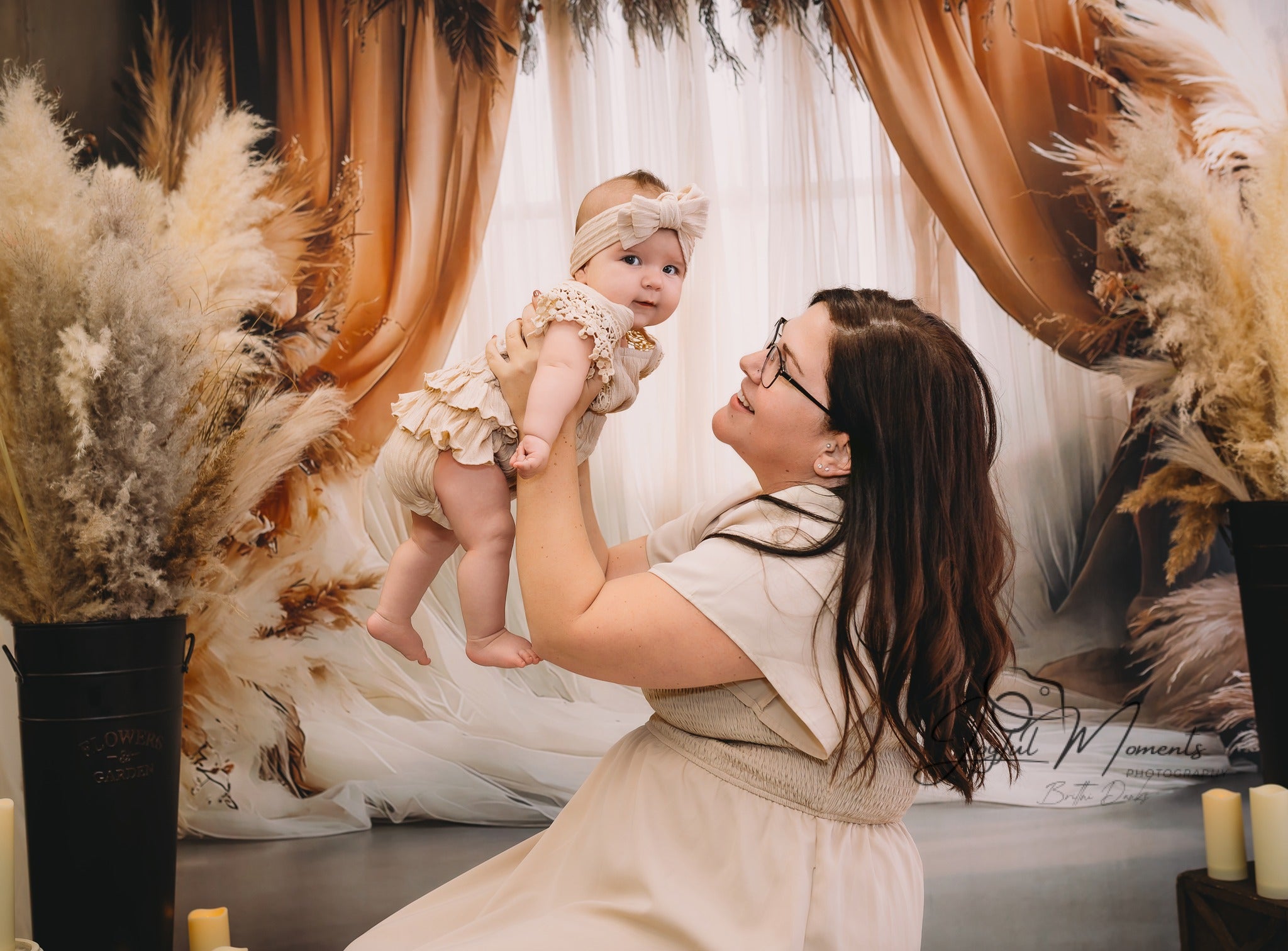 Dreamy Dusty Rose Pampas Boho Backdrop RR8-499