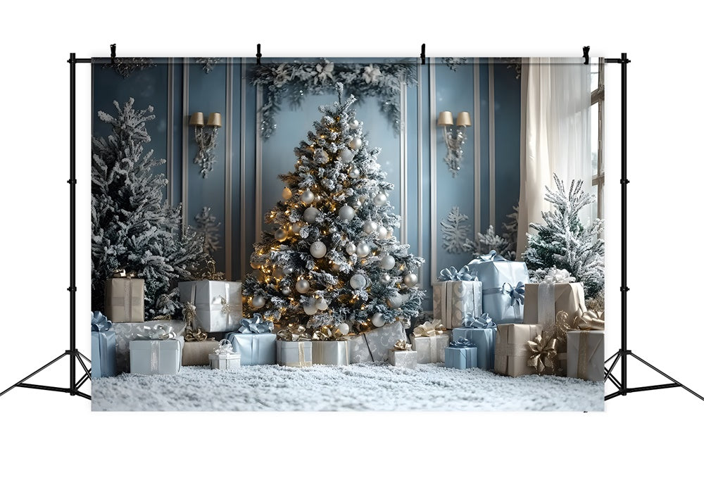 Boxes Backdrops Christmas Glowing Tree Gift Boxes Backdrop RR8-50 – Dbackdrop