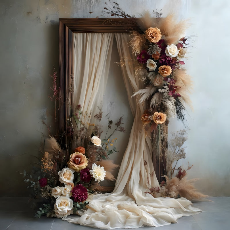 Valamarm Am Backdrop Frame Lush Bohemian Flora Wooden Frame Backdrop RR8-520