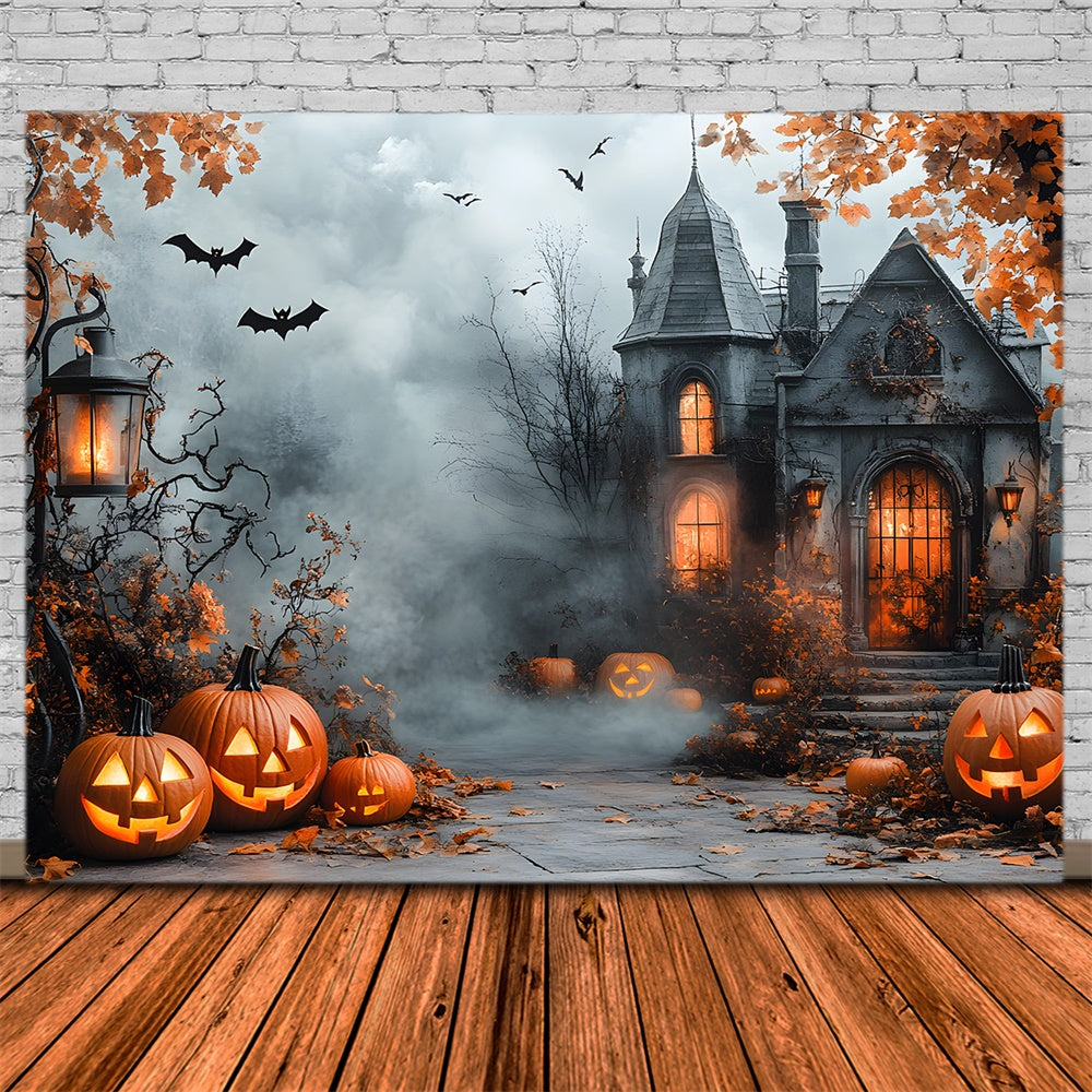 Halloween Haunted House Foggy Forest Backdrop RR9 96 Dbackdrop halloween-haunted-house-foggy-forest-backdrop-rr9-96-dbackdrop