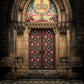 Castle Door Medieval Backdrops Vintage Middle Age Backgrounds S-3058