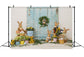 Easter Rabbits Eggs Basket Backdrop for Photo Shots SH-824