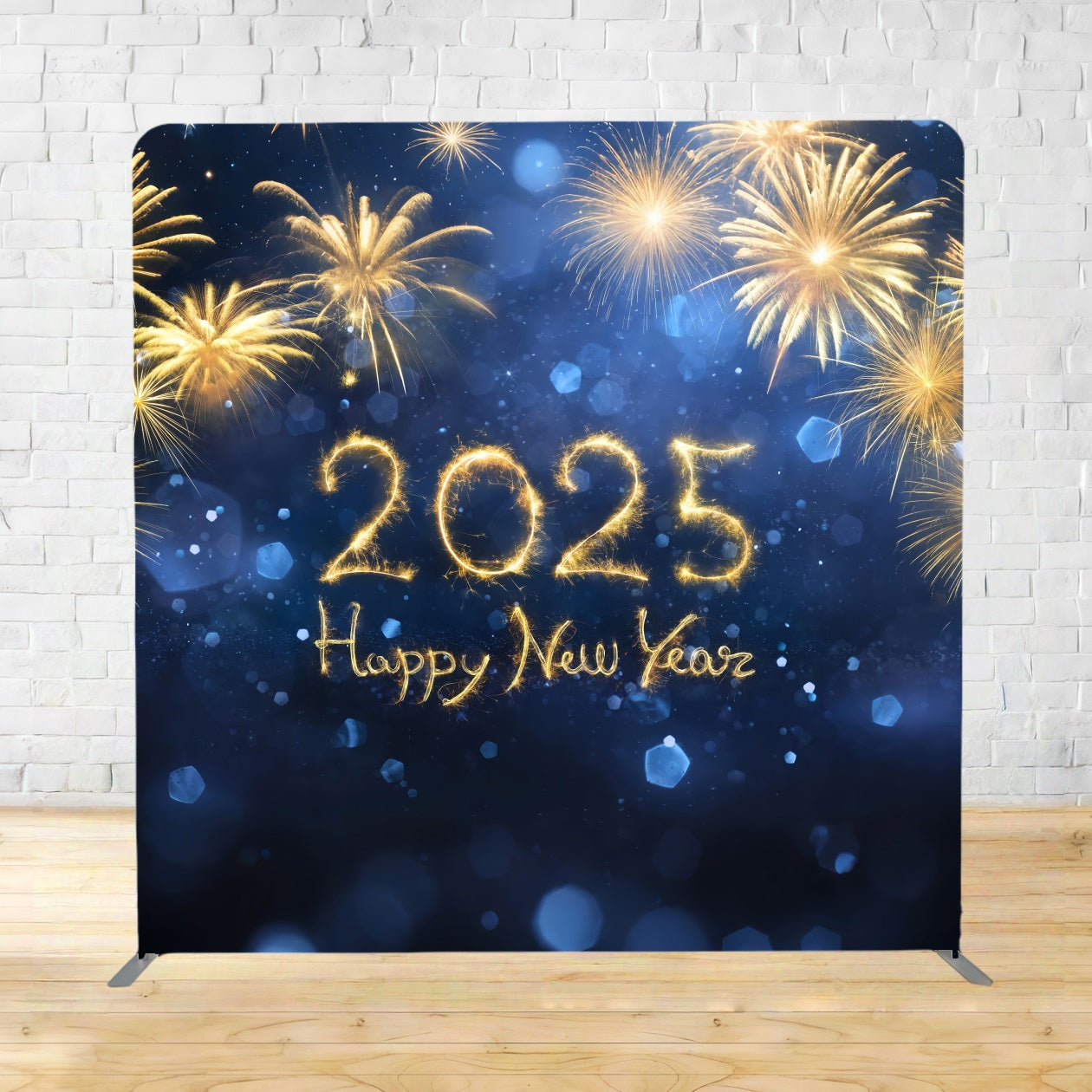 Square Backdrop Cover Gold Balloons Glitter Fireworks New Year Backdrop TSBRP12-108