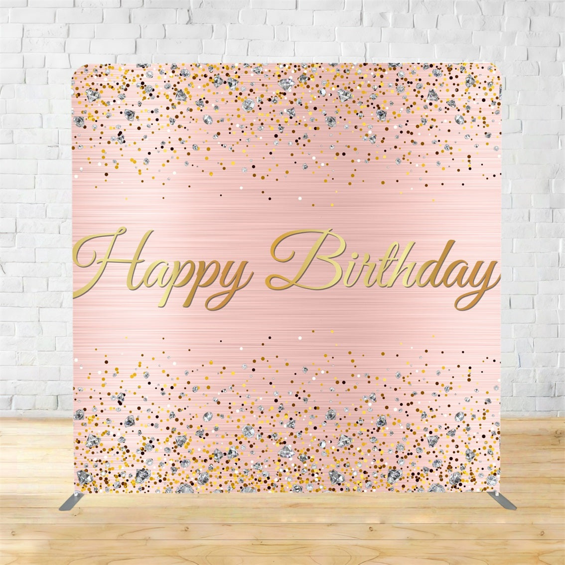 Square Backdrops Pink Sparkle Elegant Glam Birthday Backdrops TSD732