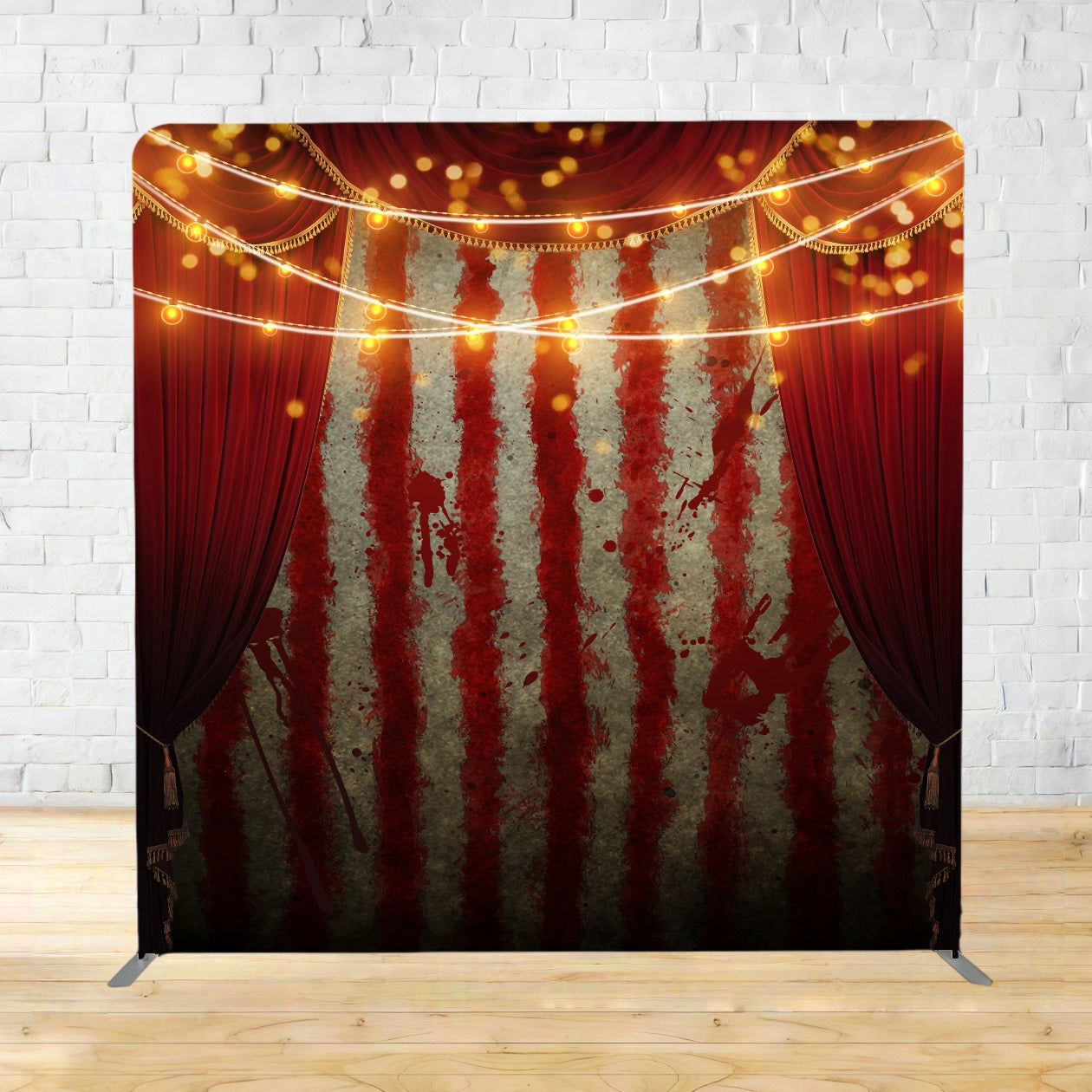 Tension Backdrop Red Curtain Circus Lights Halloween Backdrop TSD877