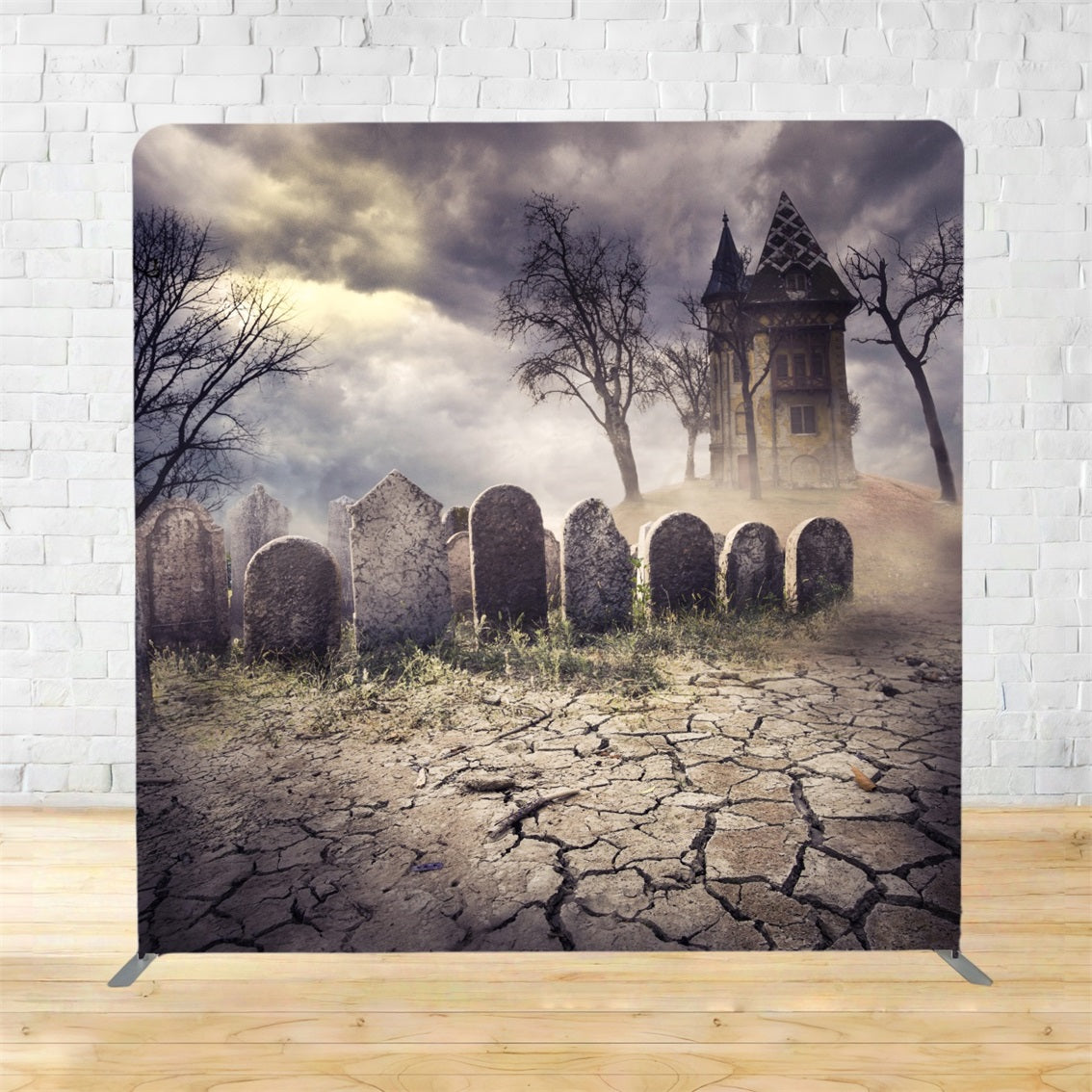 Tension Backdrops Abandoned Graveyard Mansion Halloween Backdrop TSDBD-19026