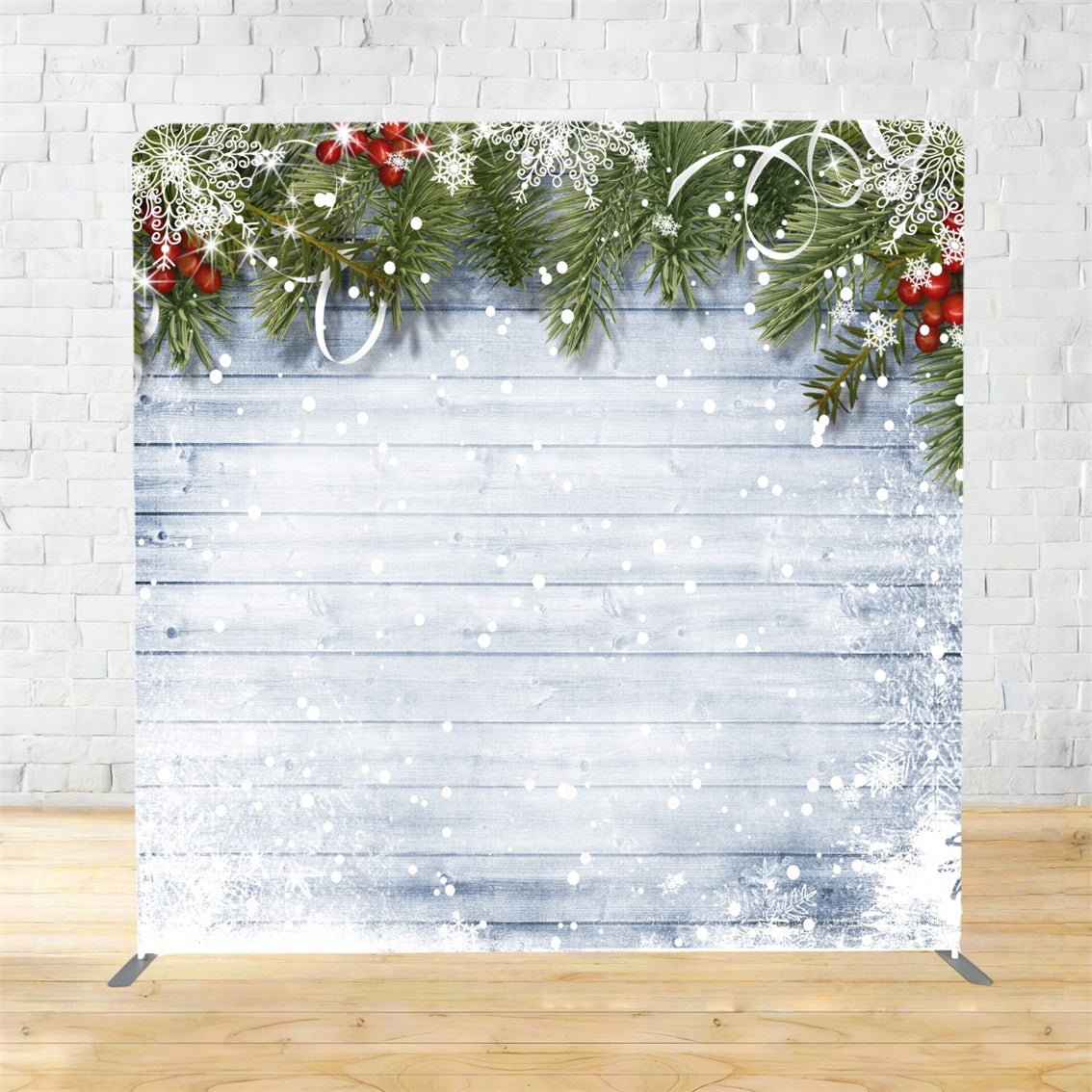Tension Backdrops Frosted Pine Berry Wood Winter Backdrop TSG-519
