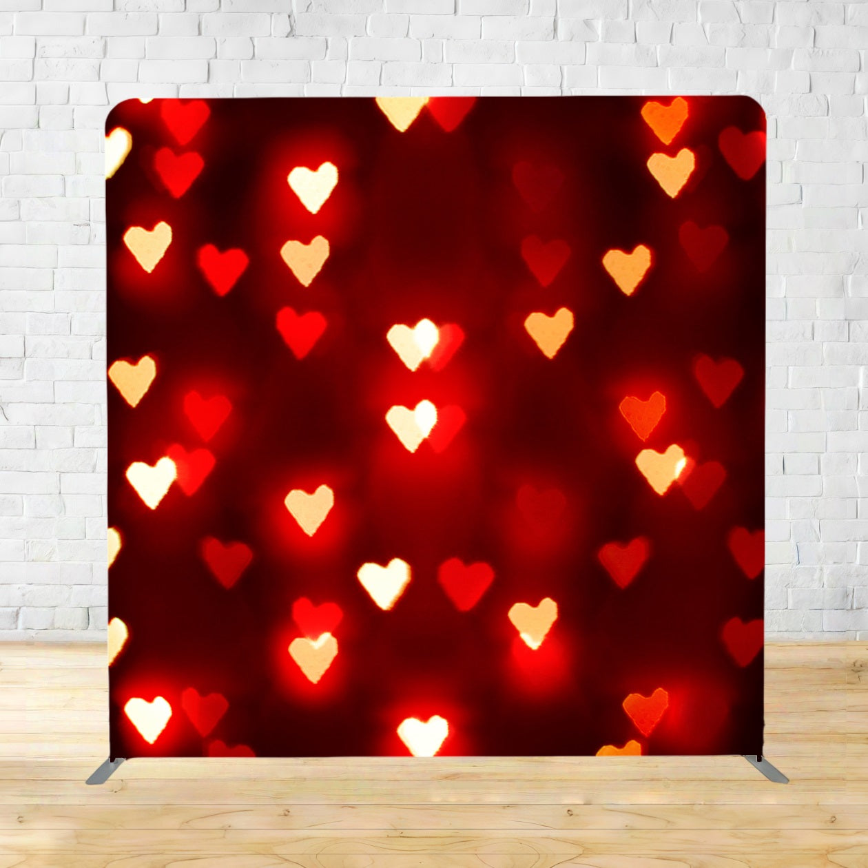 Square Backdrop Cover Red Heart Bokeh Lights Wedding Backdrop TSLV-1209
