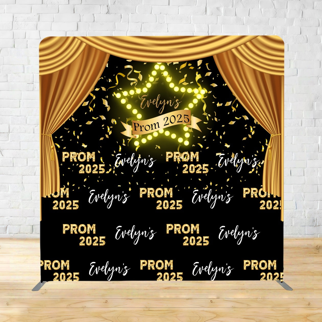 Tension Backdrops Graduation Golden Star Curtain Prom Backdrop TSMRR5-35