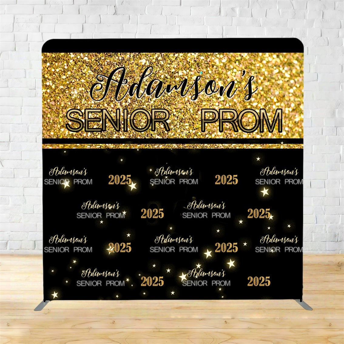 Square Backdrop Cover Glitter Gold Senior Sparkle Prom Backdrops TSMRR6-2