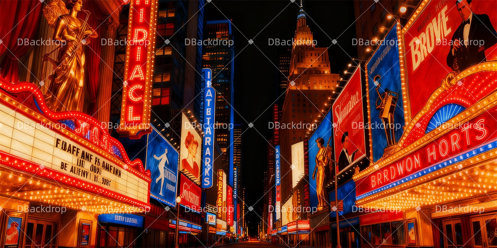 Broadway Stage Backdrops Broadway Celebration Backdrop For Theater TWW511-T79