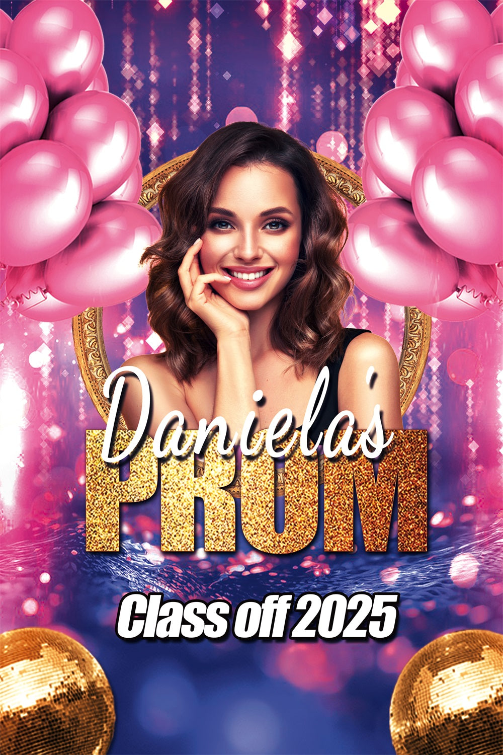 Prom Rio Backdrops Prom Backdrop Design Glamorous Pink Balloons Personalized Party Gradua