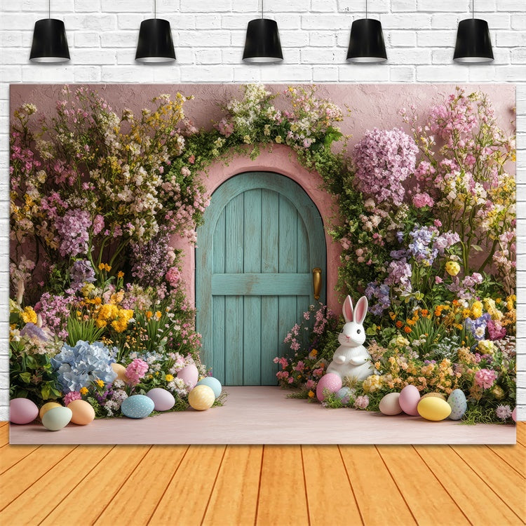 Easter Picture Ideas Pastel Egg Flower Archway Backdrop TWW3-50