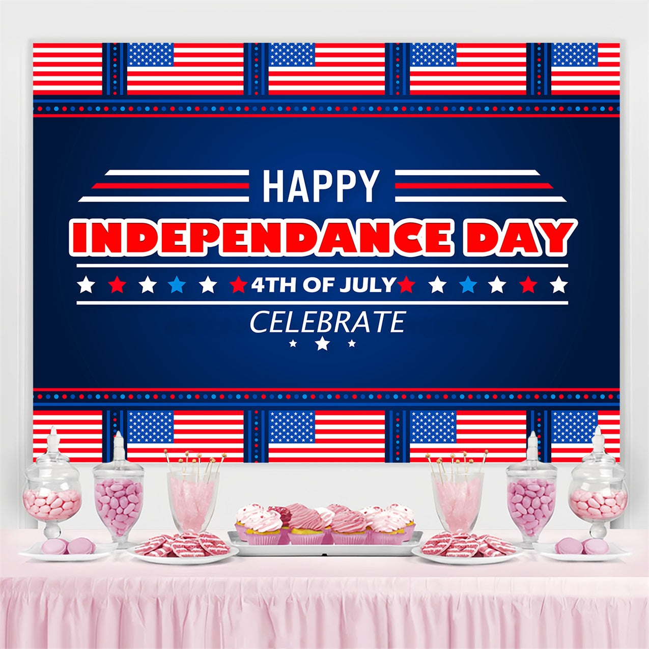 American Flag Photo Backdrop Independence Day Patriotic Backdrop TWW4-10