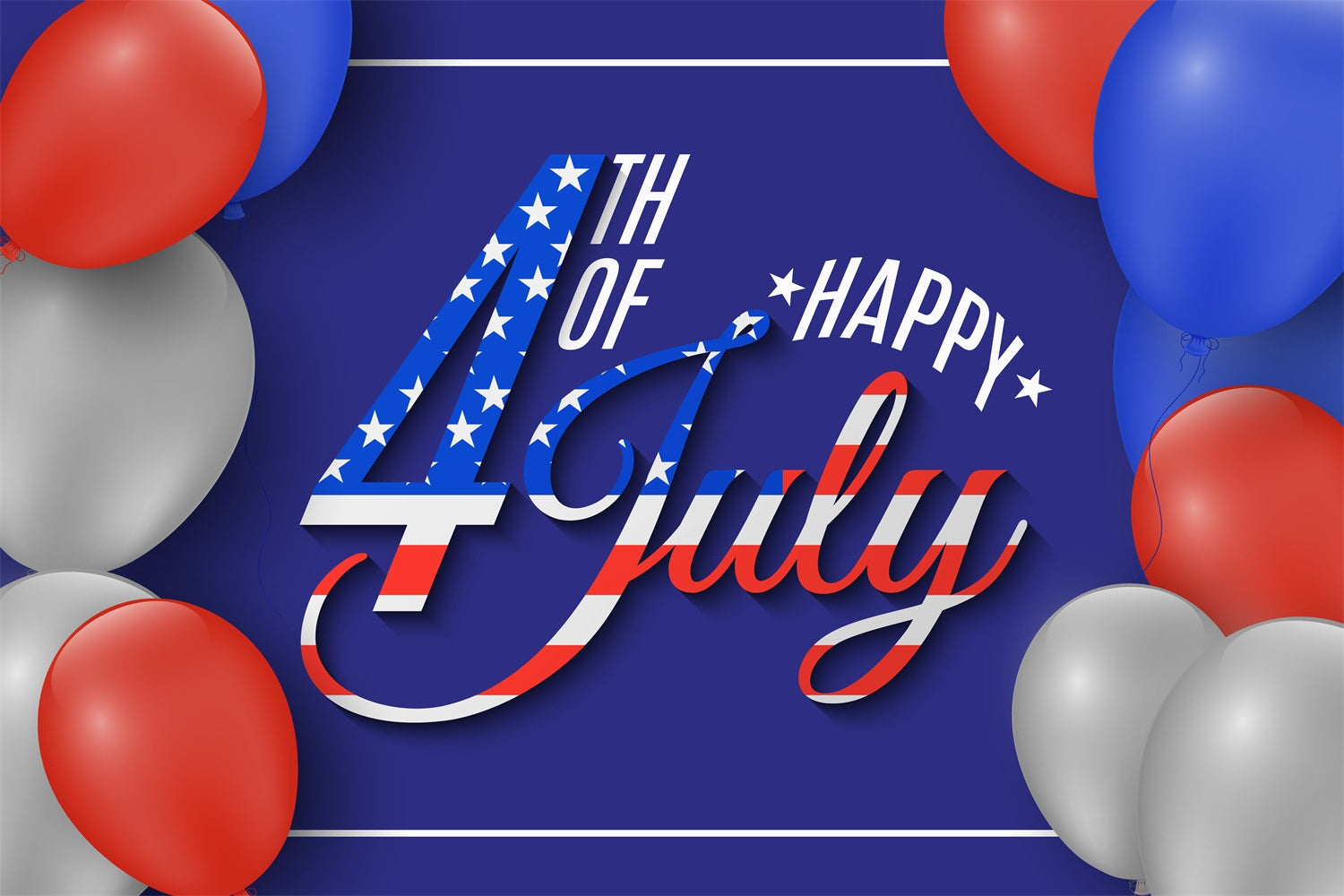 Independence Day Backdrop Balloon Celebration Backdrop TWW4-14