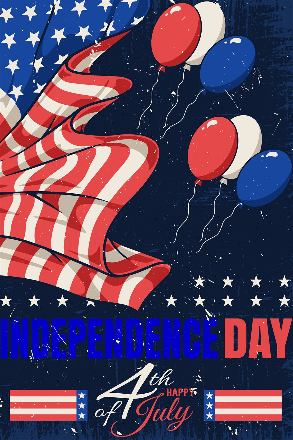 American Flag Backdrop Glory Balloons Patriotic Backdrop TWW4-15